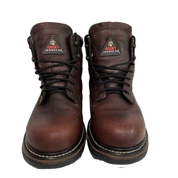 ROCKY Ironclad Work Boots Leather Steel Toe Waterproof Slip Resistant Mens 11 - Picture 4 of 11